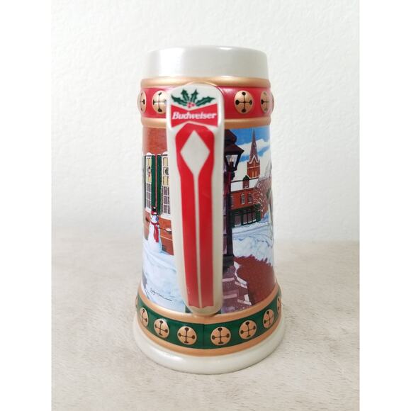 Budweiser Beer Stein Mug Hometown Holiday 1993 Handcrafted 7" Brazil Ceramarte - Picture 7 of 12